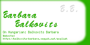 barbara balkovits business card